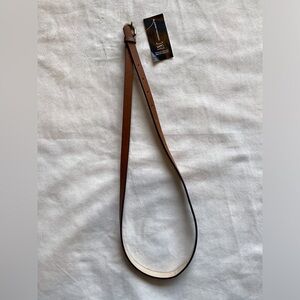 NWT INC International Concepts Skinny Brown Belt with Gold Hardware